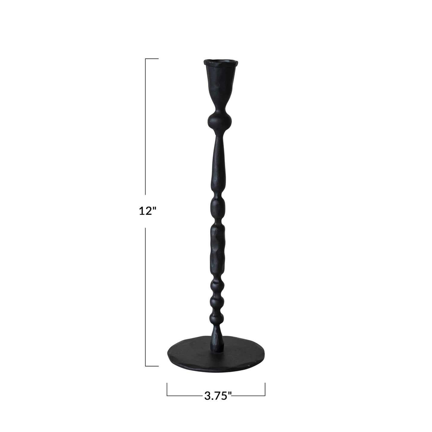 Creative Co-Op Decorative Hand-Forged Metal Taper Holder, Black