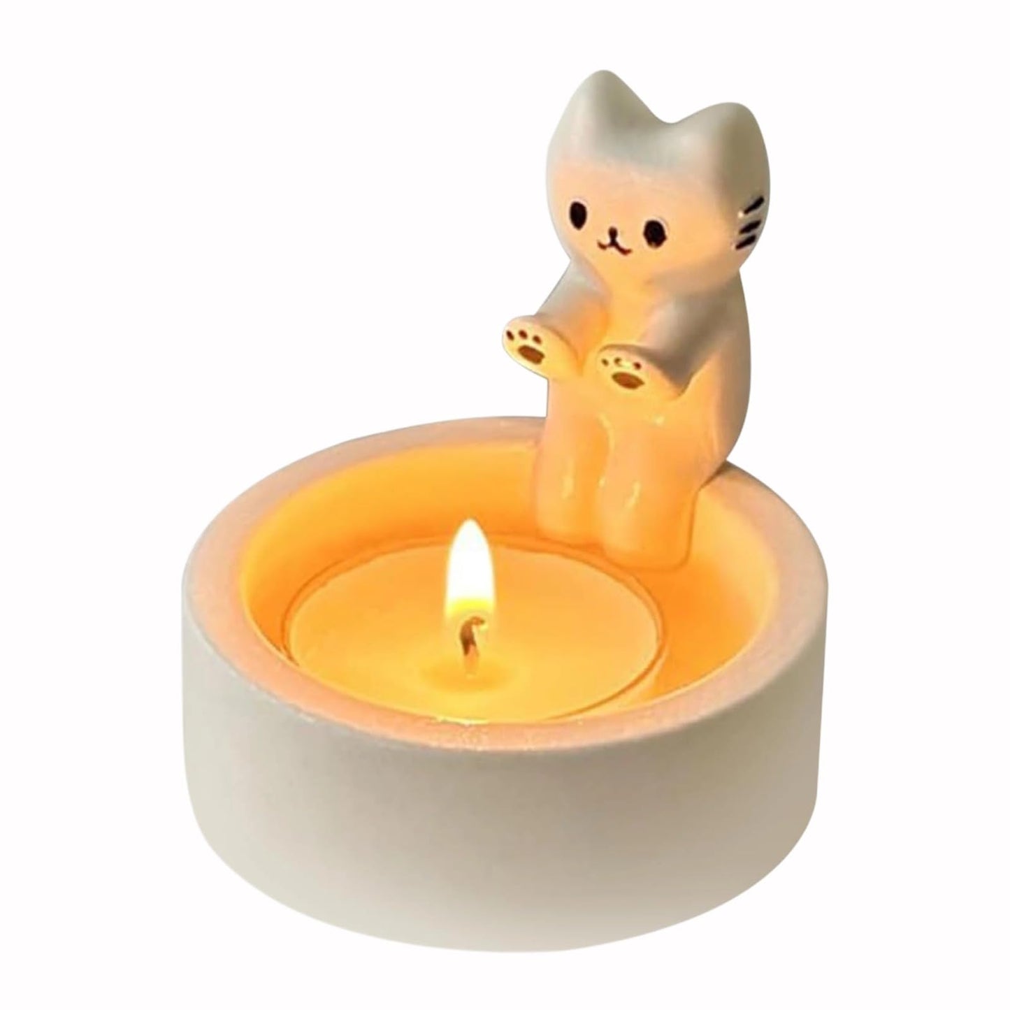Candle Holder, Cartoon Animals Candle Holder Decor, Cute Resin Candlestick Holders, Girl Gifts for Wome (CAT)