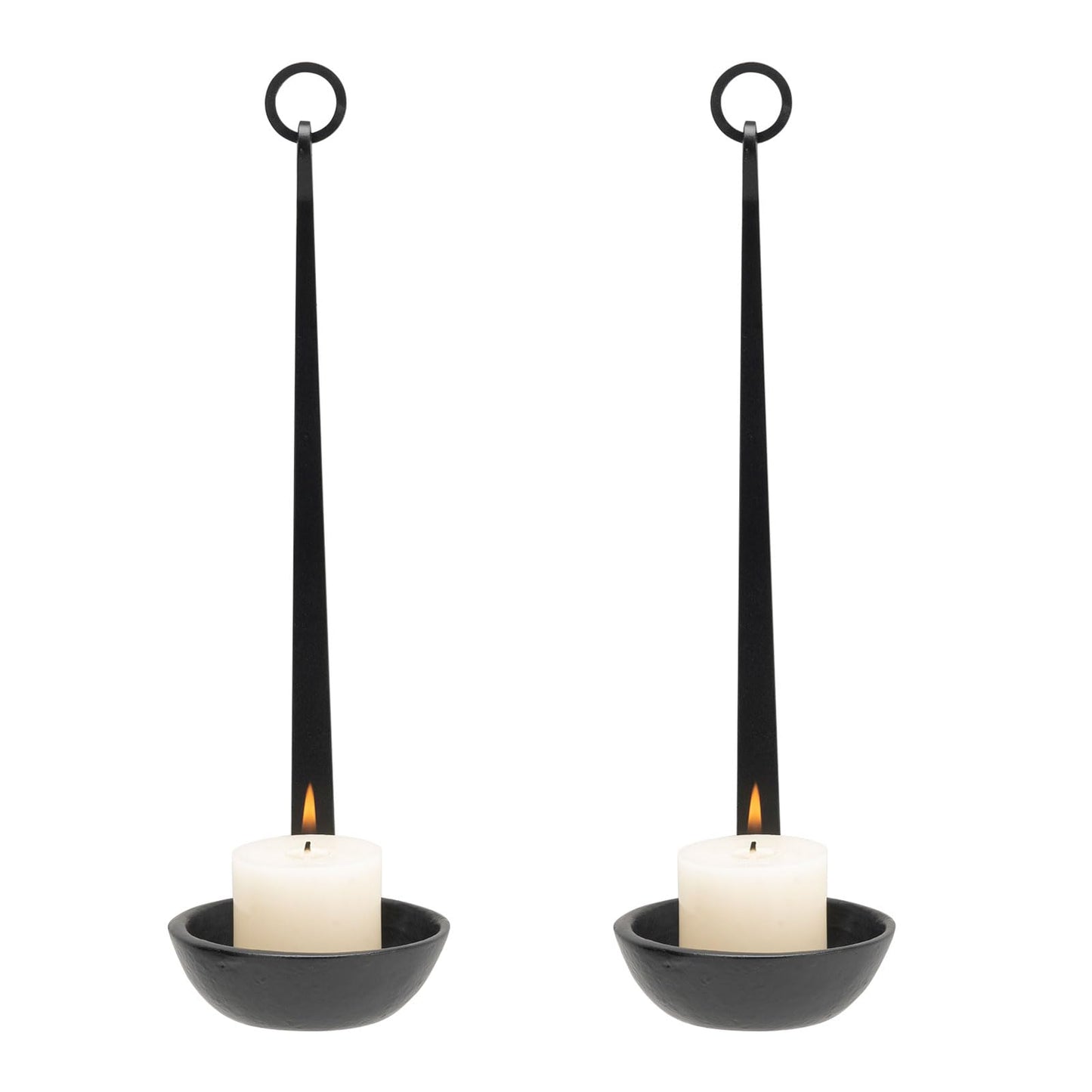 Aimto Wall Sconce Candle Holder Metal Hanging Wall Decorations for Home,Living Room, Bathroom, Dining Room, Set of 2（Black