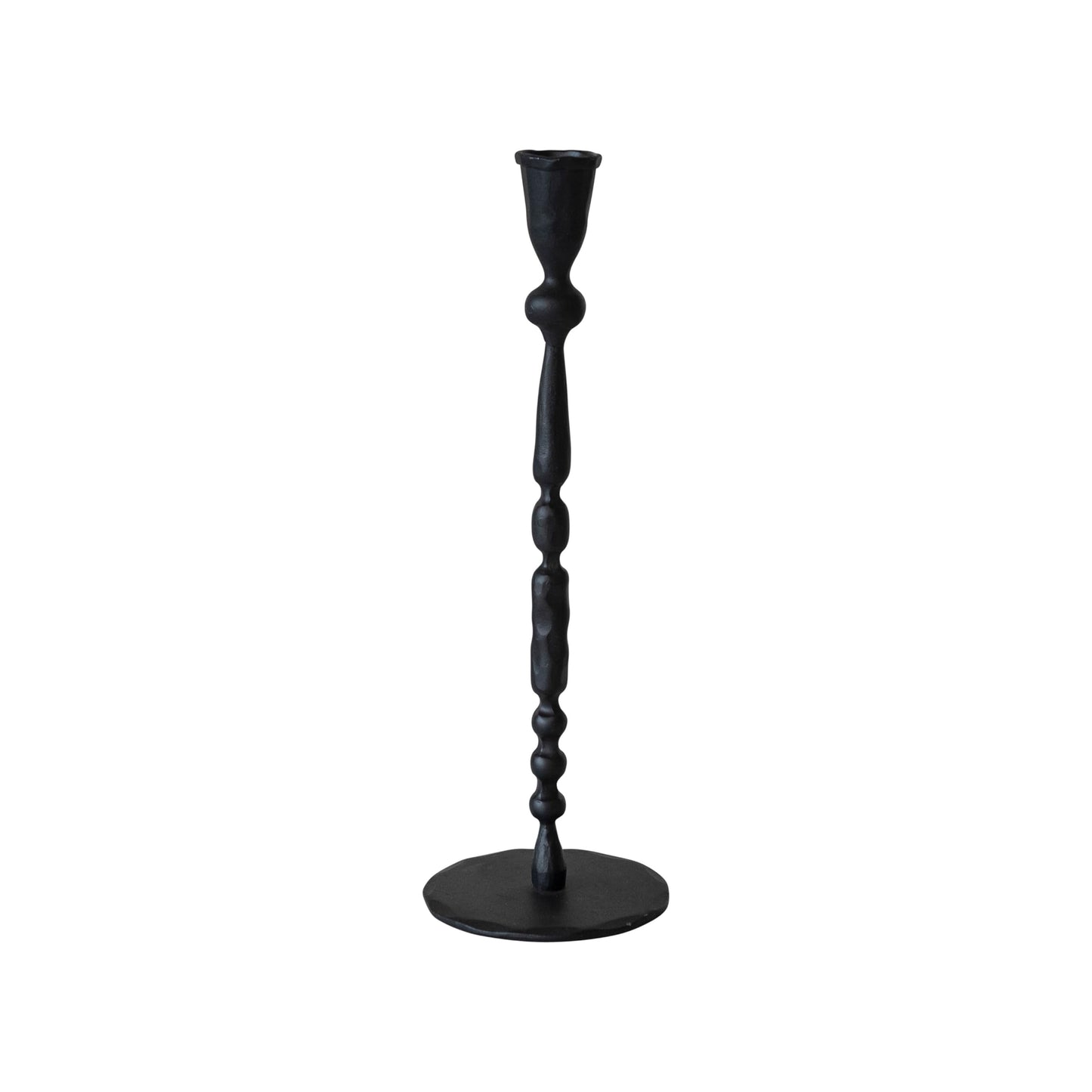 Creative Co-Op Decorative Hand-Forged Metal Taper Holder, Black