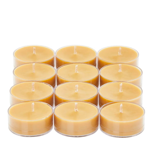 PartyLite Set of 12 Tea Lights Candles, Cedar Patchouli Scent, Aromatherapy Scented Candles Gift Set, Up to 4 to 6 Hours Burn Time