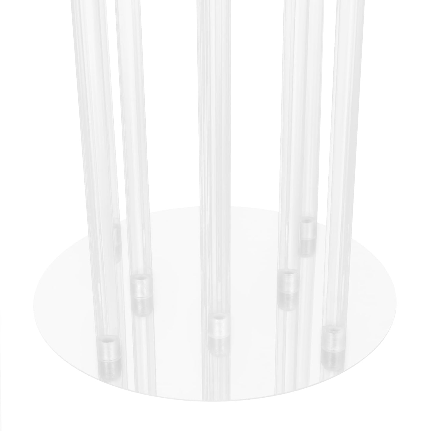 4Pcs 9 Arms Acrylic Candle Holder, Clear Candlestick Holder w/Acrylic Shade, 42.5In Tall Crystal Tapered Candle Holders Centerpieces w/Rectangular Base for Home Wedding Party (4 Pcs 9 Arms Type B)