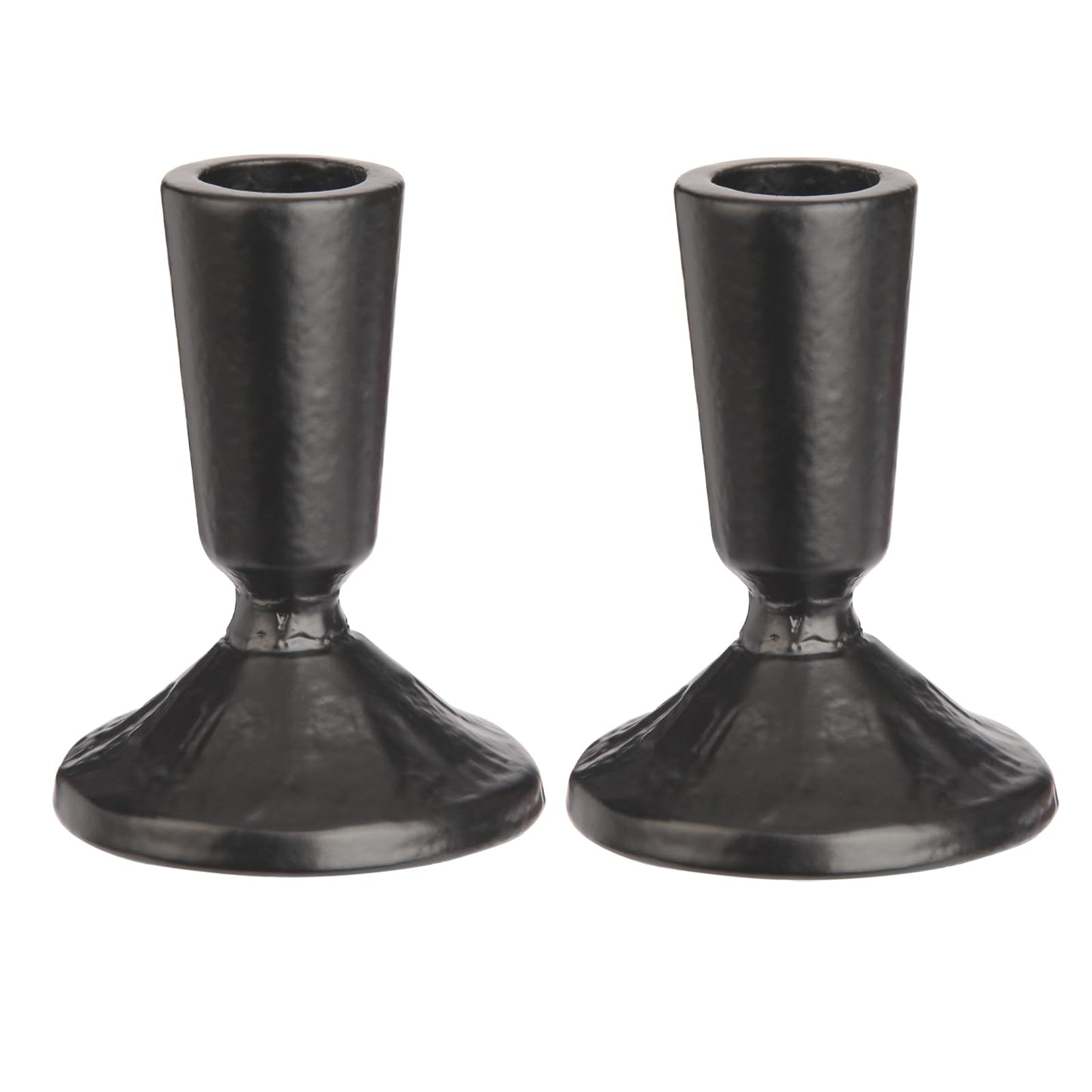 Mofunci Iron Taper Candle Holder Set of 2, Heavy Candlestick Holders Black Candle Holders for Table Centerpiece, Weddings, Mantel and Party Decor