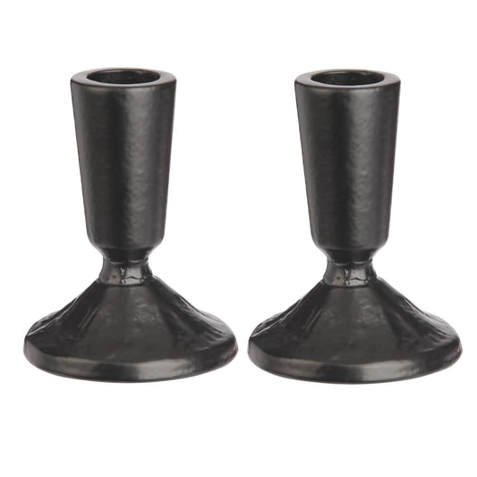 Mofunci Iron Taper Candle Holder Set of 2, Heavy Candlestick Holders Black Candle Holders for Table Centerpiece, Weddings, Mantel and Party Decor