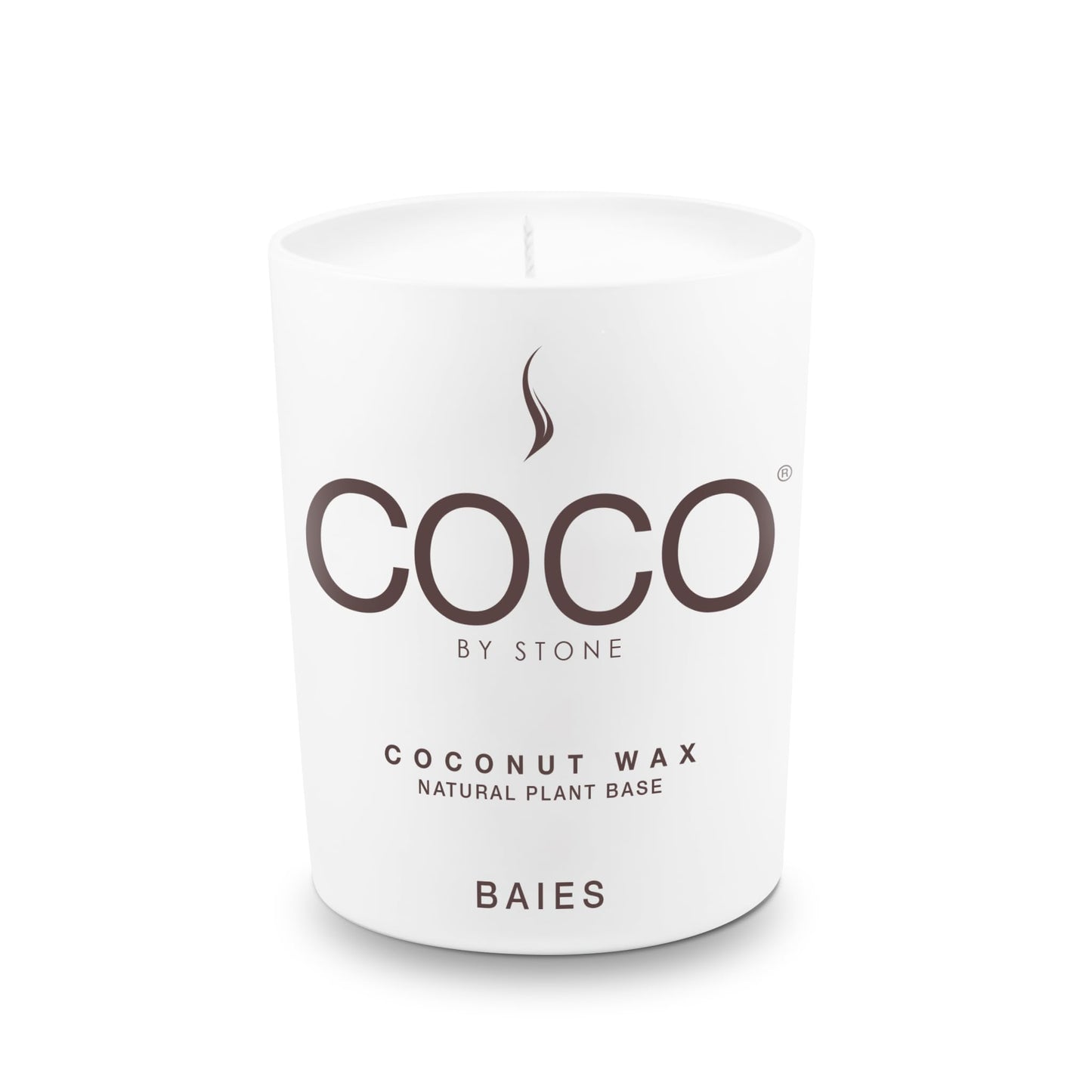 COCO by Stone 6.5oz Candle, Coconut Apricot Wax Candle for Home (Baies), Home Fragrance Product, 1-Wick Candle, Enhances Indoor Aroma, Vegan & Cruelty-Free, Clean Burning, Hand-Poured
