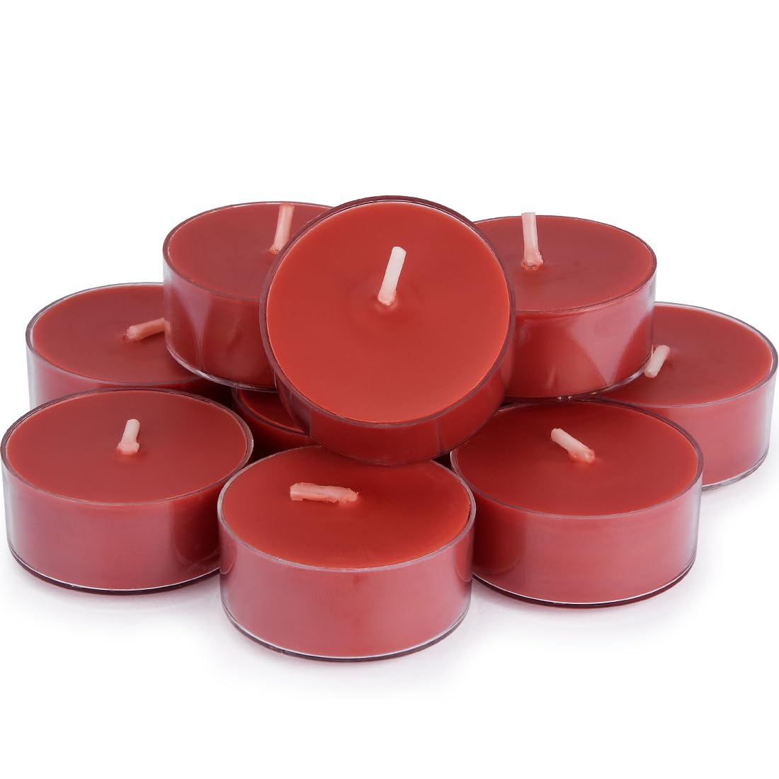 DEYBBY Scented Tealight Candles, Long Lasting Soywax Tea Candle Used for All of Holders|Clear Cup|12 Counts|Up to 4 Hour Burn Time|Apple