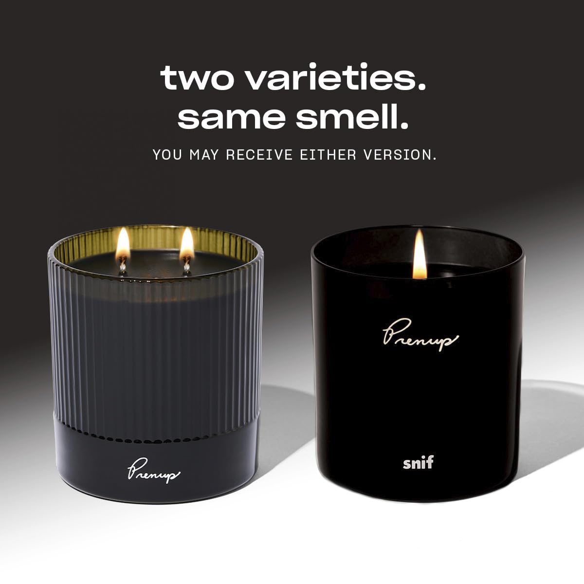 Prenup Luxury Scented Candle by Snif, Musky and Smooth Scent, 50+ Hours, 100% Cotton Fiber Wicks, Soy Wax Blend, Non-Toxic, Vegan, 8.5 oz