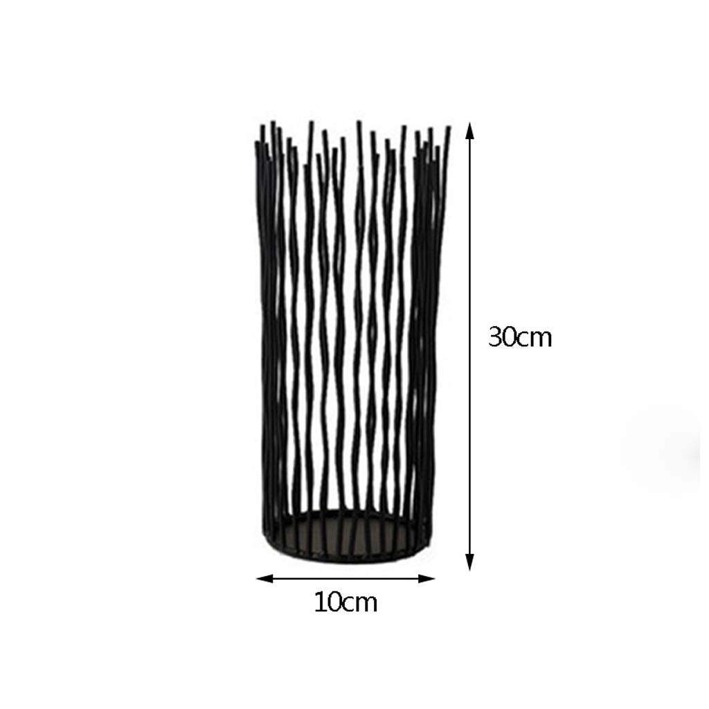 JOEUQK Wrought Iron Candle Holder Wedding Decor Hollow Ornaments Wavy Lines Black Candle Holder Candlelight Dinner Props Candle Accessory, 10 x 30cm