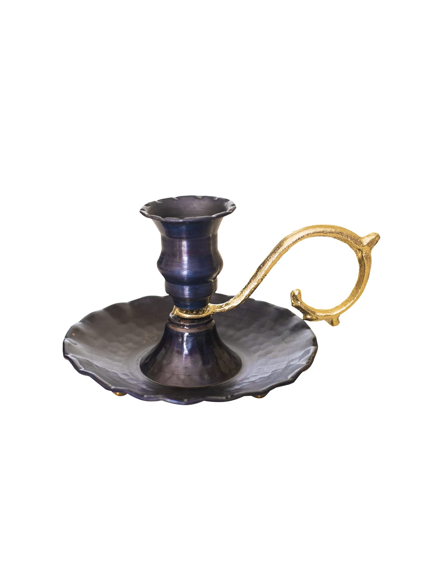 Handmade Copper Candle Holder, Candlestick Holder (Black Oxidised)