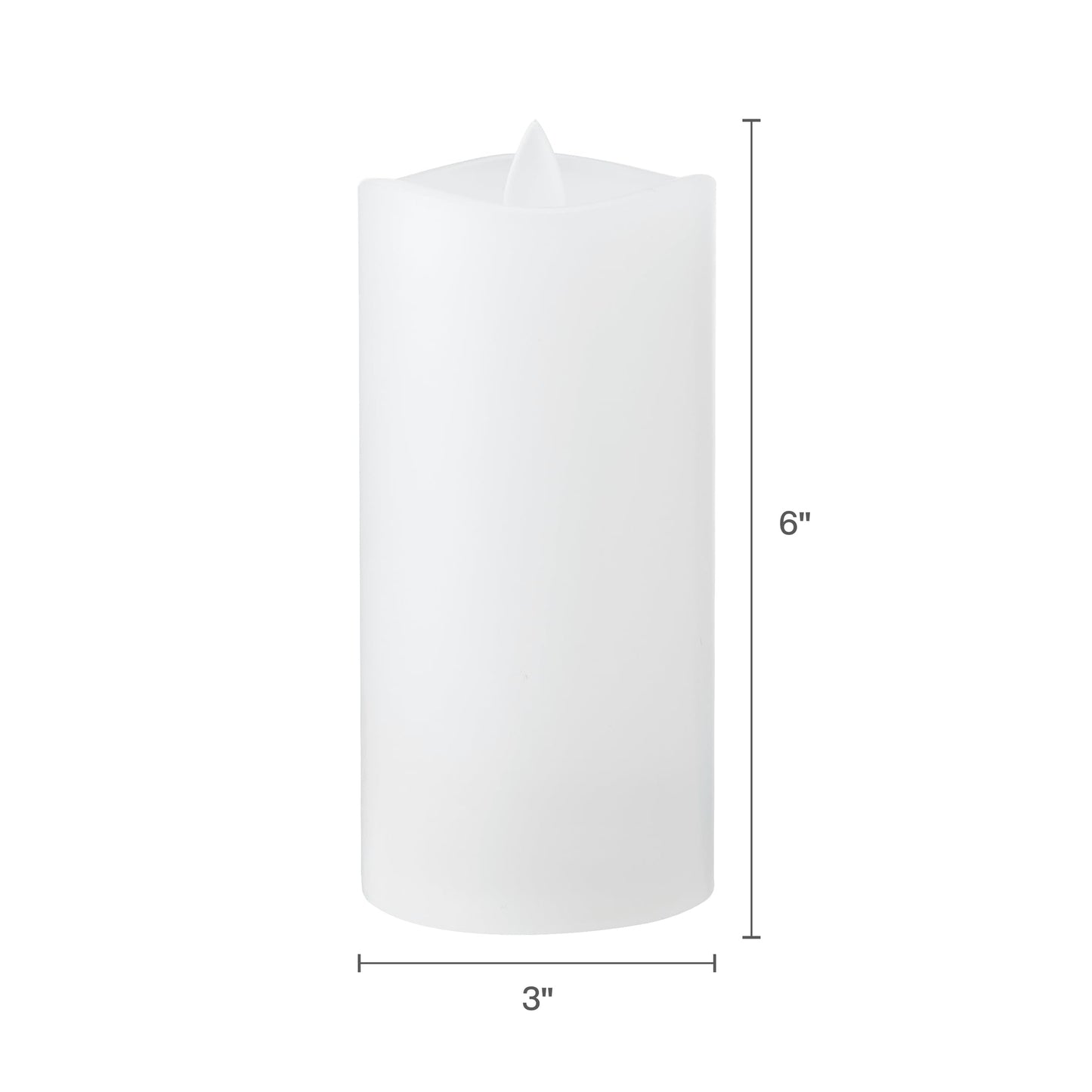 Mikasa LED Wax Pillar Candle, 3 x 6 Inch White Flameless Candle with Dancing Flame Effect, 5-Hour Timer, Battery Operated Candle for Home Decor and Table Decor