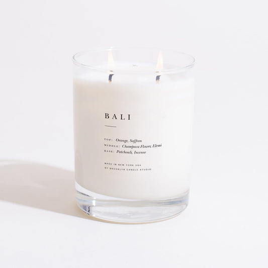 Brooklyn Candle Studio Bali Classic 2 Wick Candle - Luxury Scented Candle, Vegan Soy Wax, Hand Poured in The USA, 70 Hour Slow Burn Time - 13oz