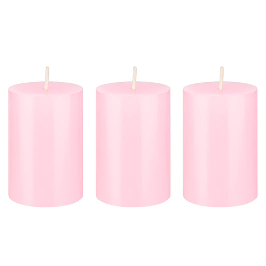 Mega Candles 3 pcs Unscented Solid Pink Pillar Candles, Hand Poured Premium Wax Candle 2 Inch x 3 Inch, Home Décor, Spas, Weddings, Occasions, Party, Centerpieces, Holidays, Vigils, Prayers