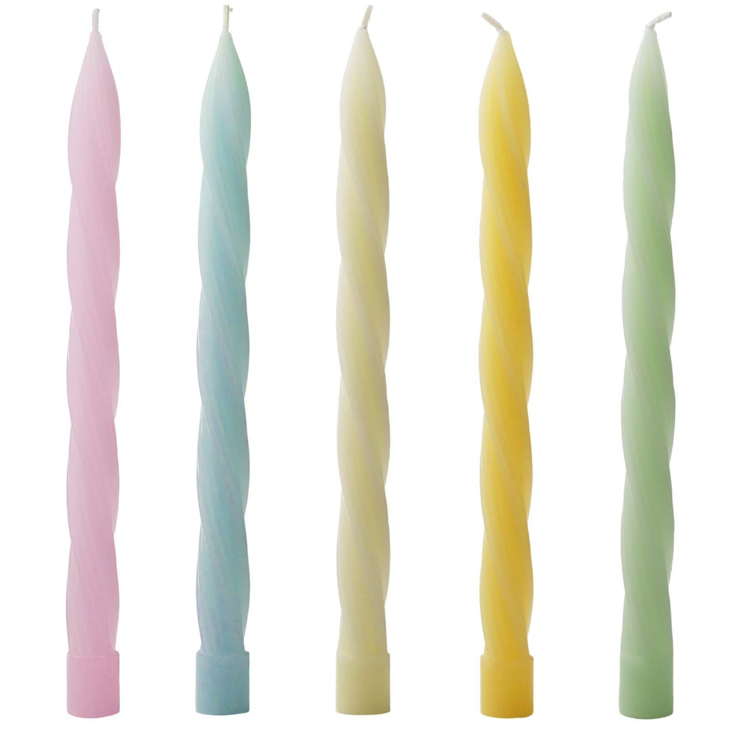 10in Spiral Taper Candles Set of 2 Pack Striped Tapered Candle, Decorative Threaded Candle for Dinner Party Wedding, Kitchen Decors, Christmas, Halloween (Spiral Light Pink, 10in)
