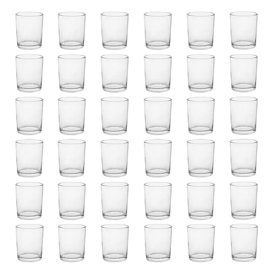 BTGLLAS Clear Mercury Glass Tea Light Holders Set of 36 - Elegant Votive Candle Holders for Weddings, Showers and Home Decor - Perfect for Table Centerpieces and Parties (Glass, Clear)