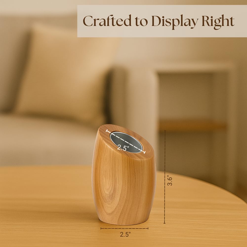 IXXORA Hand-Carved Teak Wood Pillar Candle Holder, Medium (2.5” x 2.5” x 3.6”) | Rustic Modern Wooden Candle Stand for Home Decor, Table Centerpiece, Living Room, Fireplace Mantel & Gifts