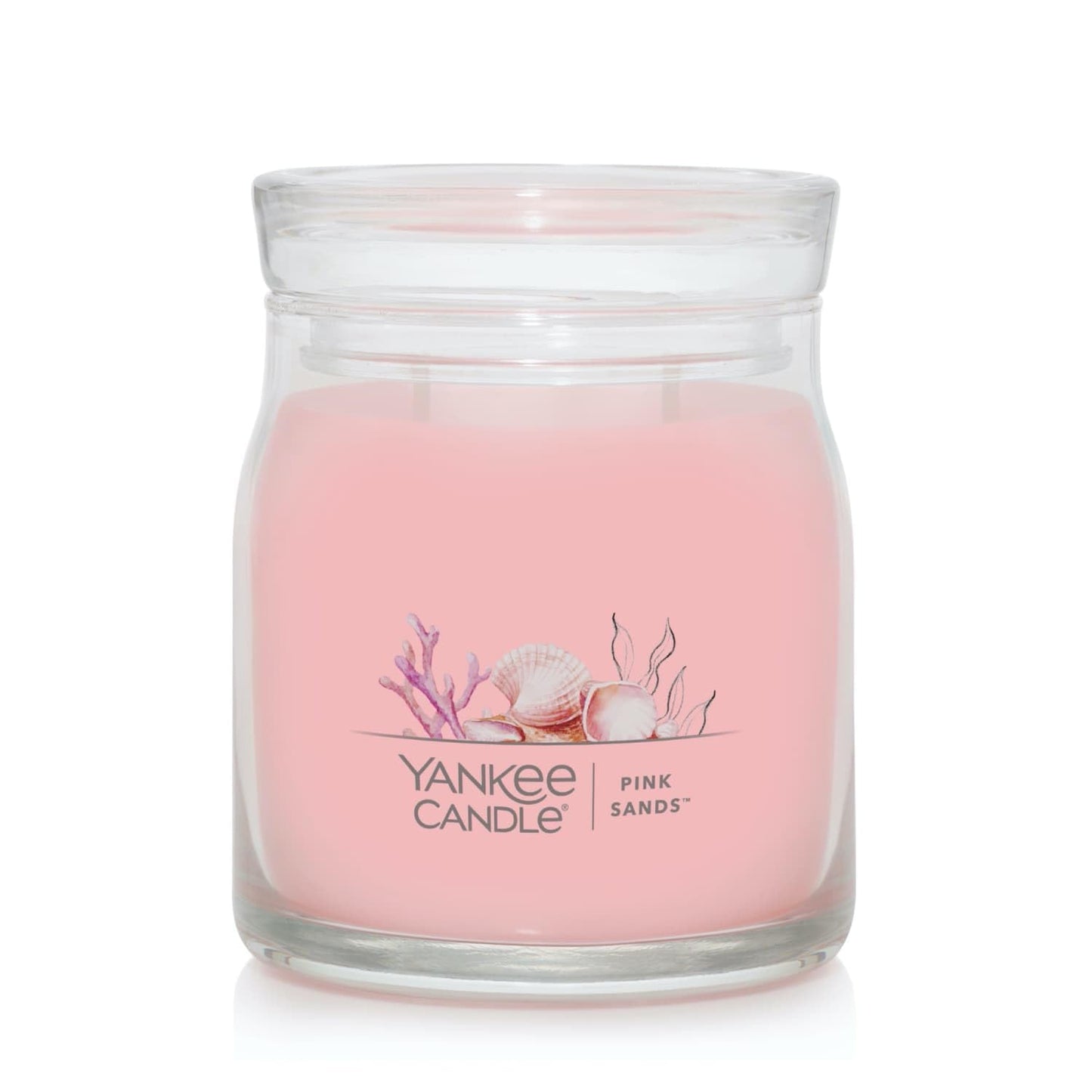 Yankee Candle Pink Sands Scented Signature 13oz Medium Jar 2-Wick Candle Over 35 Hours of Burn Time
