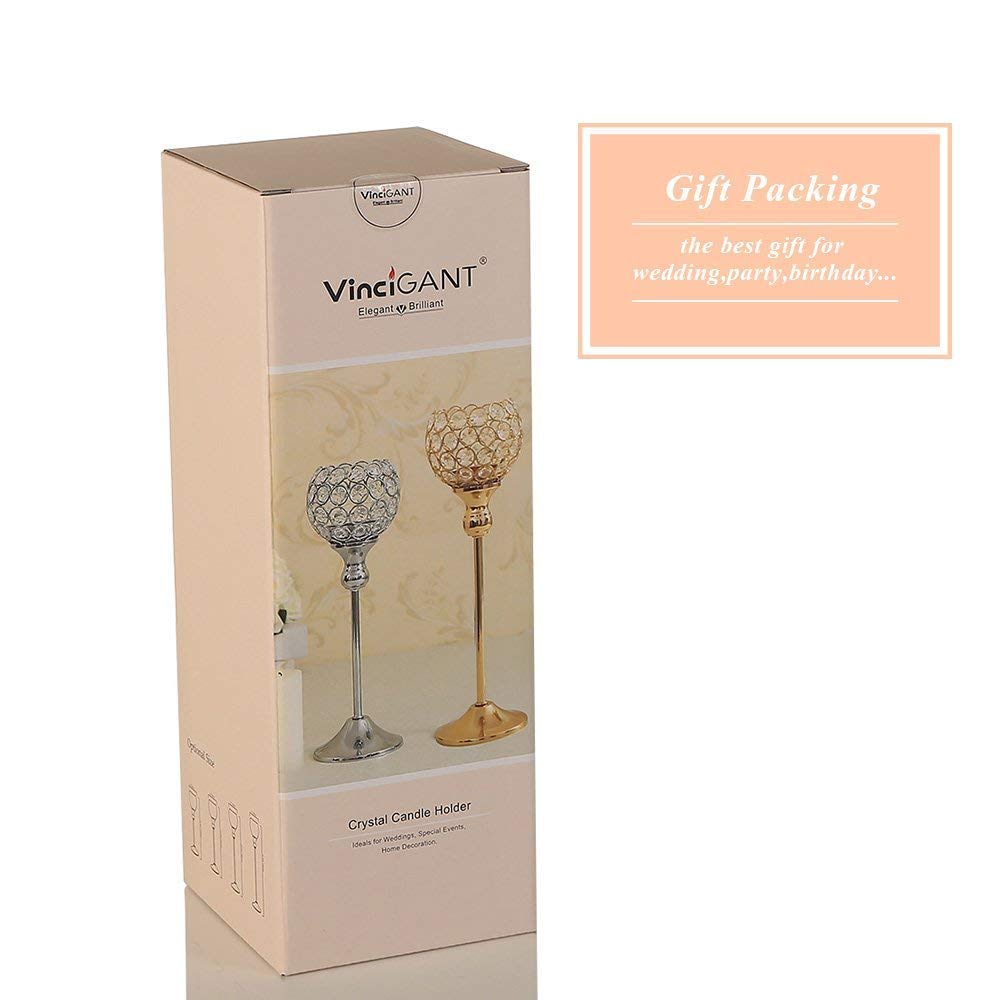 VINCIGANT Votive Candle Holders Pack of 2 for Modern Anniversary Celebration Halloween Wedding Coffee Table Decorative Centerpieces