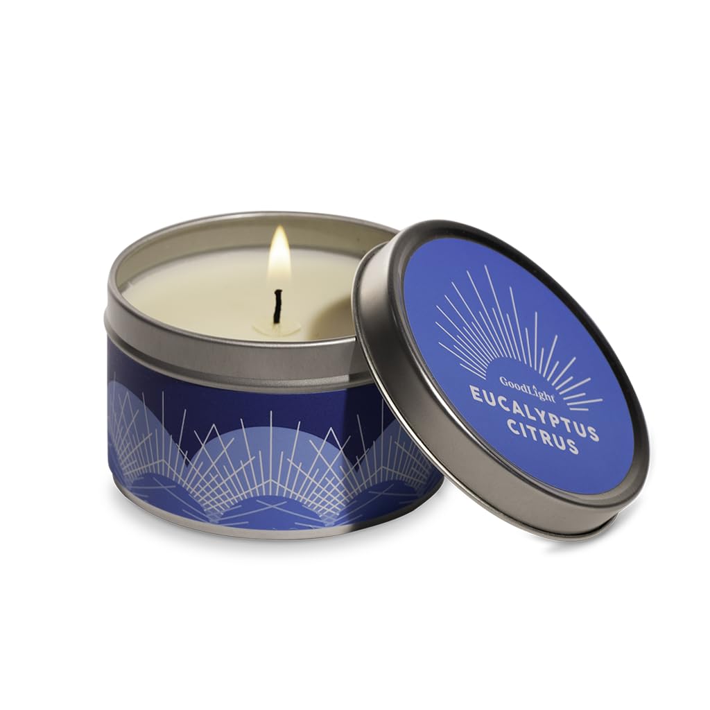 GoodLight Paraffin-Free Scented Candle in Stylish Tin (Eucalyptus Citrus, 6 oz)