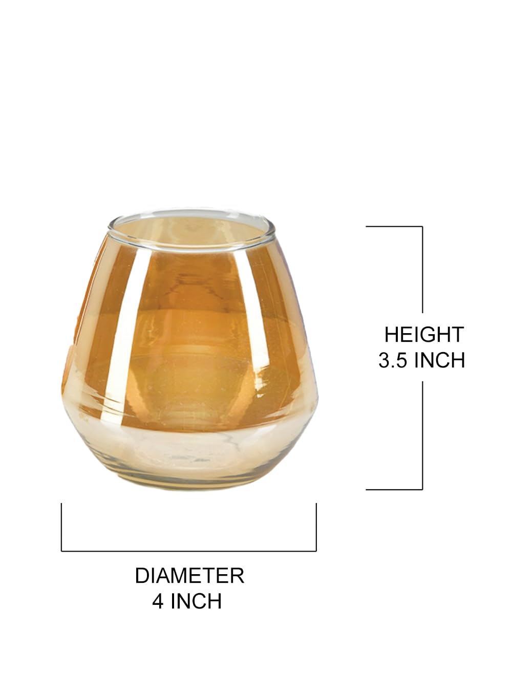 Serene Spaces Living Set of 24 Amber Flower Modern Glass Vase for Wedding, Home Decor, Living Room, Kitchen, Table Decorative Tealight Holder Centerpiece