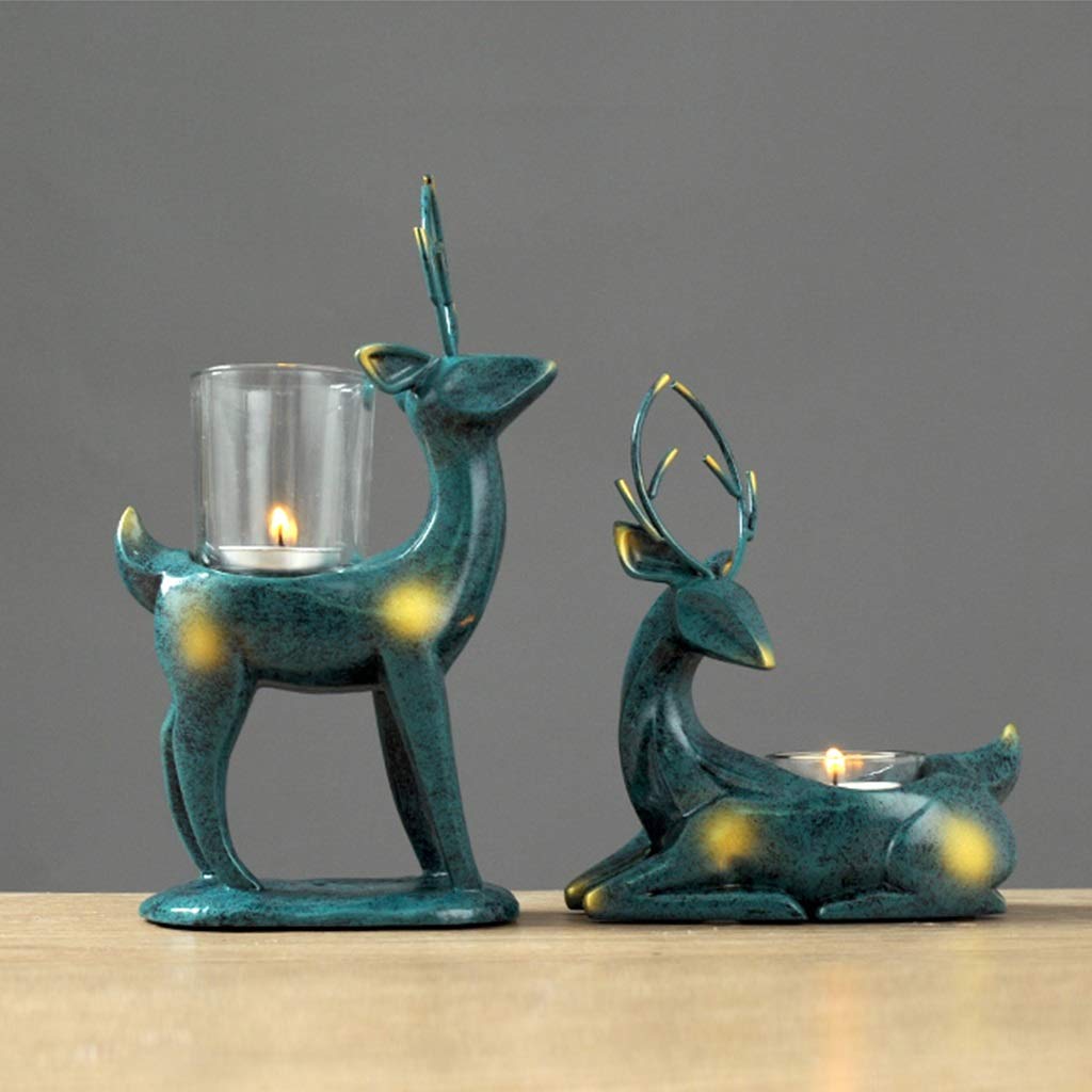 XILIN-1987 Candle Holderss Deer Styling Candle Holder Candlelight Dinner Props Candlestick Bedroom Home Furnishings Decorative Candlestick