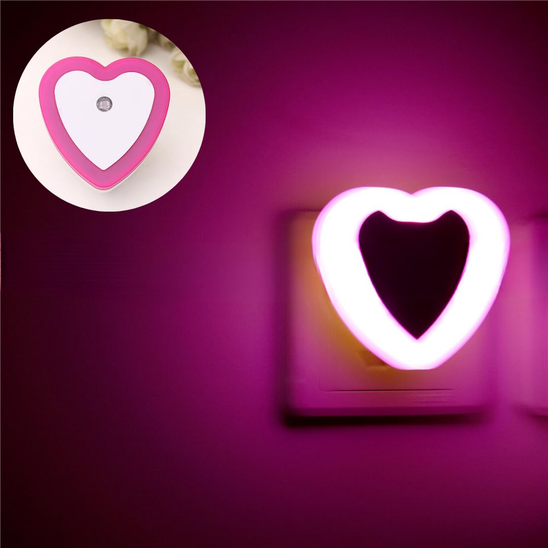 Romantic Love Heart Candles for Wax Play Low Temp and Pink Night Light Set, Low Heat Body Safe Soy Drip Candles Plug-in Sensor Night Lights for Adult (3*Candles+1*Nightlight)