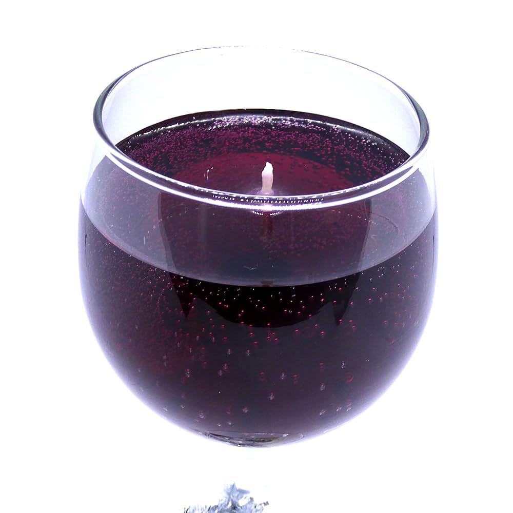 7 Ozs. Merlot Scented Wine Candle in Glass in Clear Gift Box 100+ Hours Made in USA by The Gel Candle Company