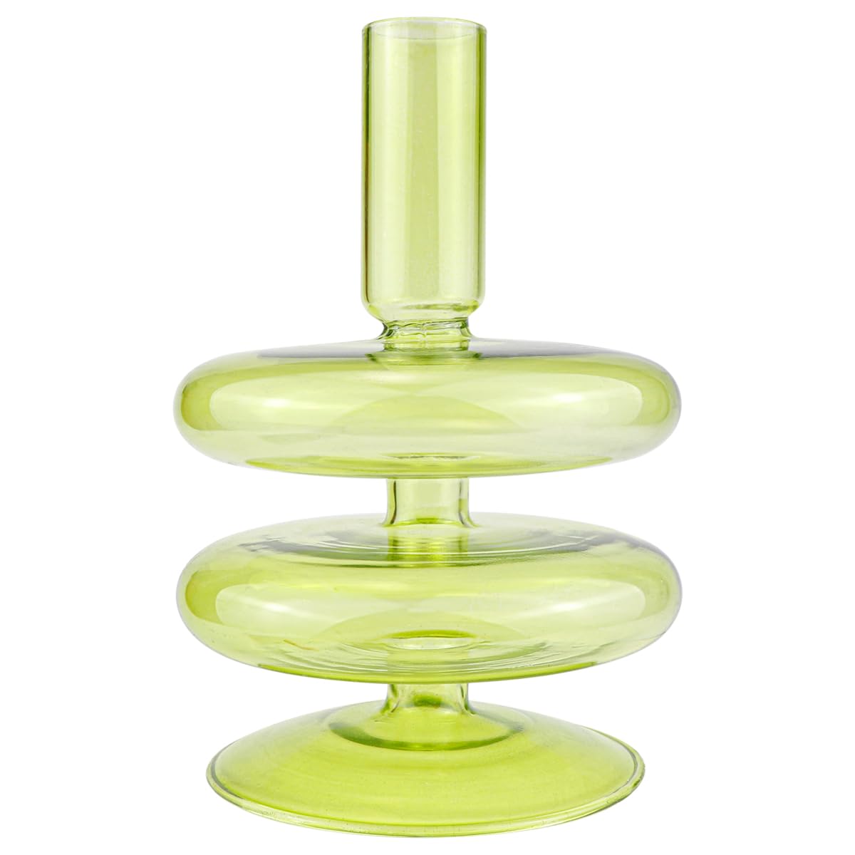 LNQ LUNIQI Clear Glass Candle Holders Glass Taper Candle Holder Decorative Glass Candlestick Holders for Dining Table Centerpieces Wedding Church （Light Green）