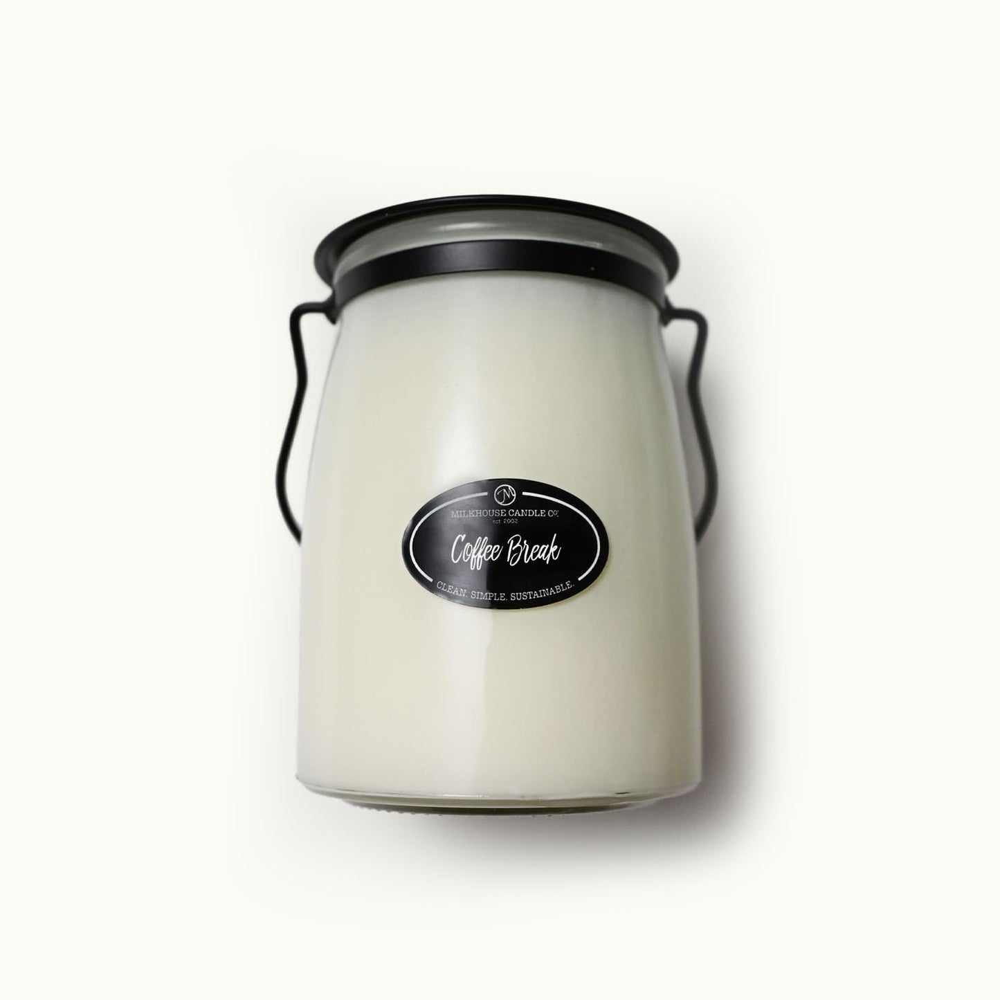 Milkhouse Candle Company Coffee Break Soy Candle - Fresh Brewed Coffee | Roasted Beans | Sweet Cream Scented - 22 oz Butter Jar with Lid, 120+ Hour Burn Time, Made in the USA