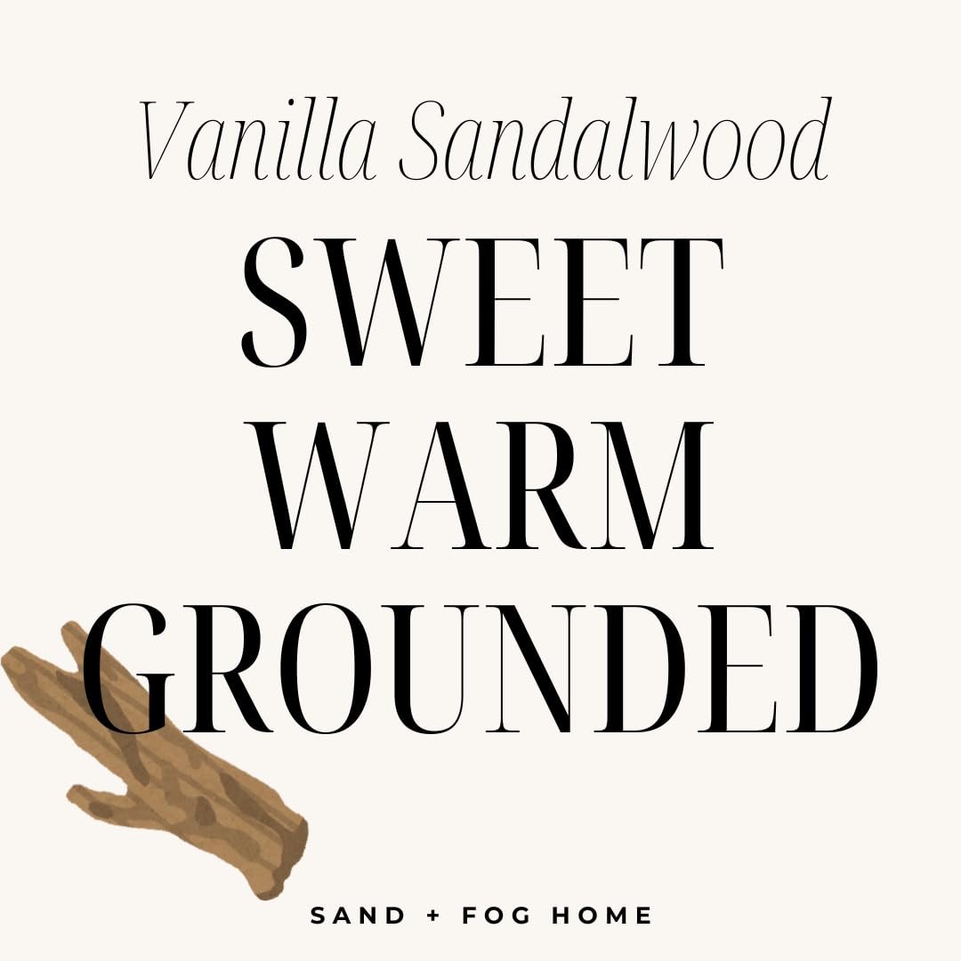 Sand + Fog Scented Candles - Vanilla Sandalwood - Additional Scents and Sizes - 3 Wicks 100% Cotton Lead-Free - Luxury Air Freshening Jar Candles - Perfect Home Decor - 21 oz