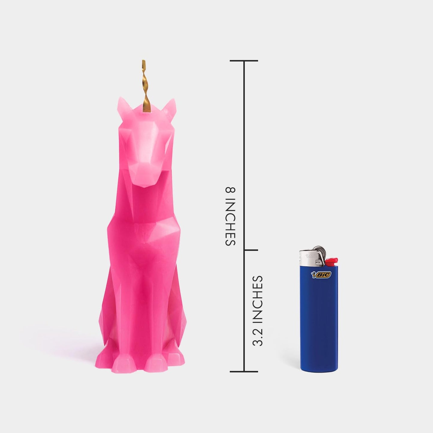 PyroPet Einar Unicorn Candle (Hot Pink) - Original Unicorn Candle with Metallic Skeleton | 16-Hr Burn Time | Dimensions: 5.1x2.6x8 in