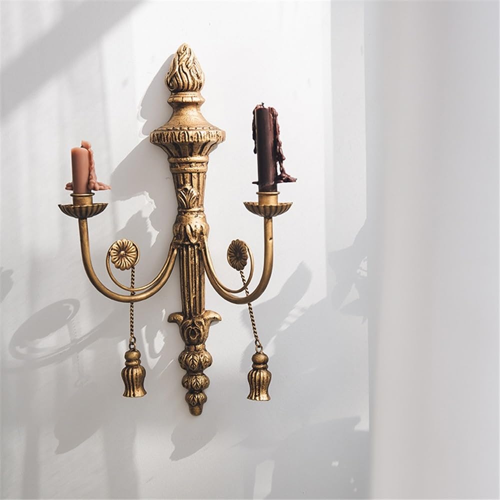 cfycfy987 Candelabra Retro Wall Decoration Candlestick Home Living Room Light Luxury Old Iron Candle Holder Candle Sticks Holder