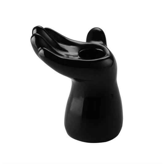 WAOCEO Candlestick Holders Creative Ceramic Incense Candlestick Desktop Decoration Handicrafts Fashion Ornaments Candle Holder Candle Holders (Color : Black)