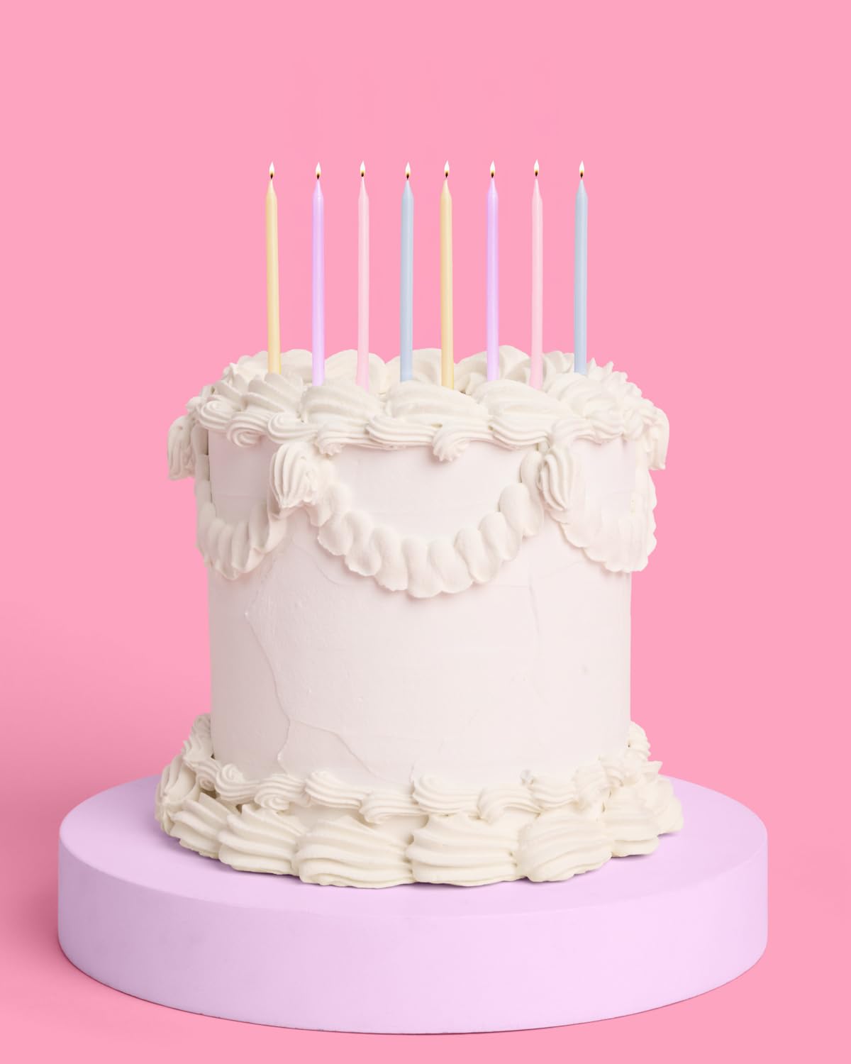 xo, Fetti Skinny Pastel Happy Birthday Party Candles - 8 Pieces | Cute Bday Supplies, Fun Cake Decorations