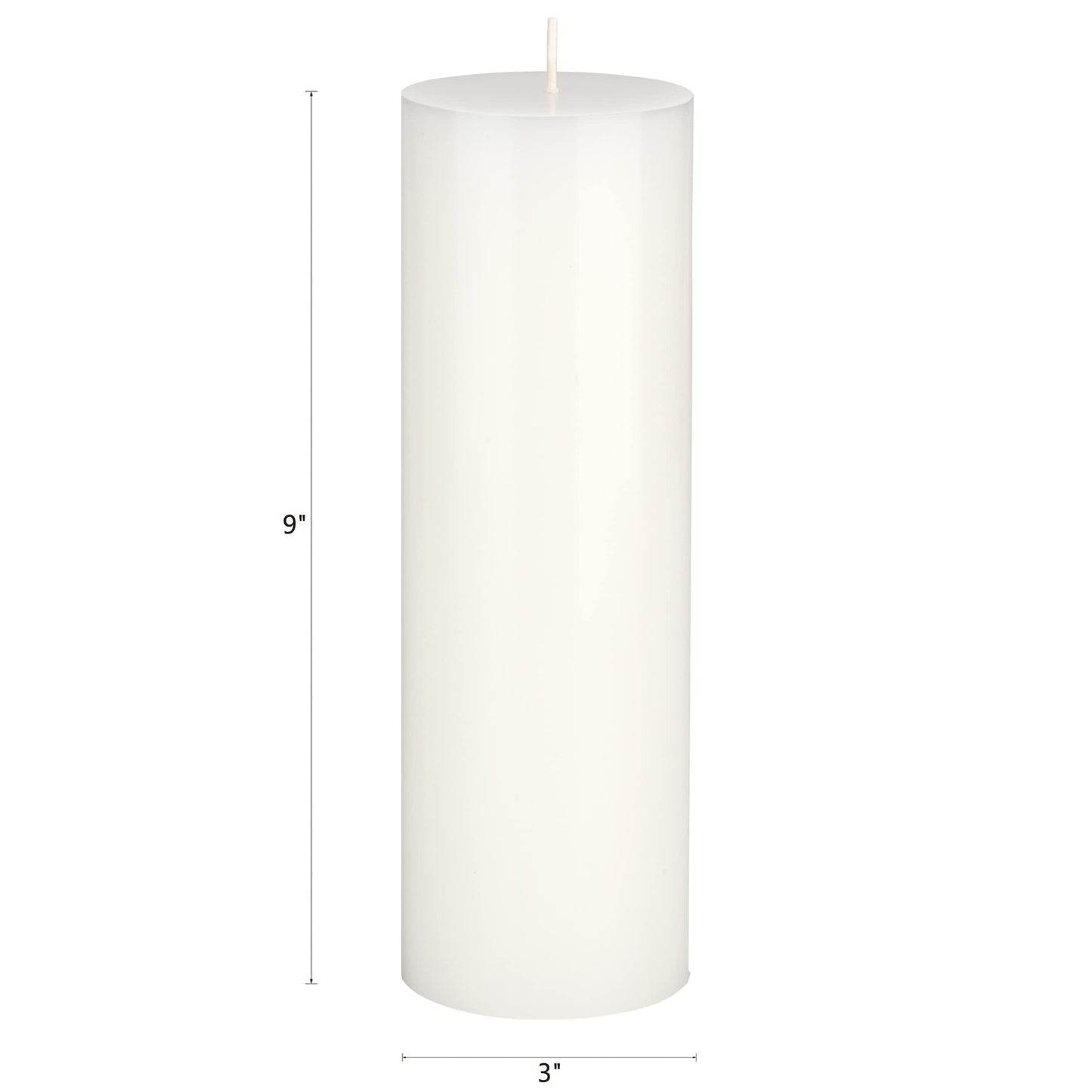 Mega Candles 1 pc Unscented Solid White Pillar Candles, Hand Poured Premium Wax Candle 3 Inch x 9 Inch, Home Décor, Spas, Weddings, Occasions, Party, Centerpieces, Holidays, Vigils, Prayers