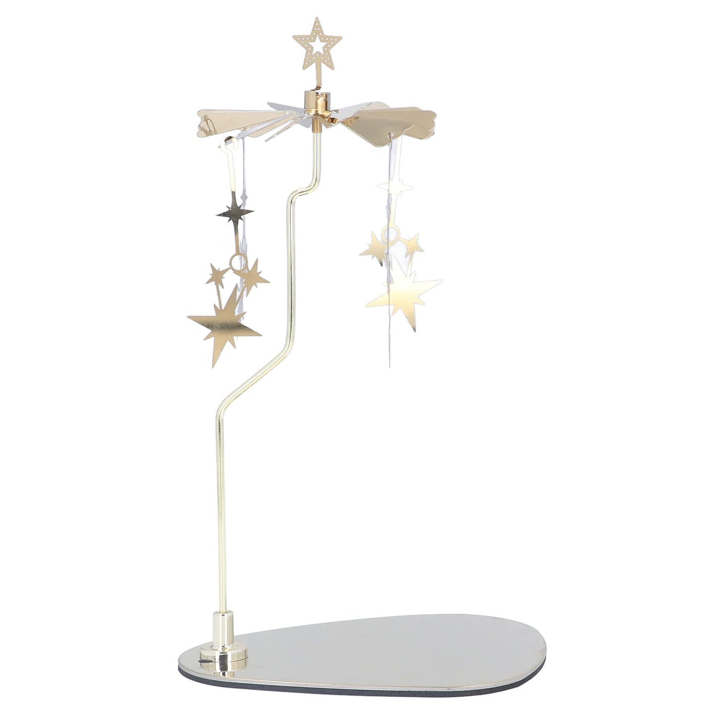 Candle Holder Round Triangle, Metal Wind Candlestick Carousel Candle Tea Light Holder for Home Decoration for Mom Women Wife (Gold Star (No Candle Cup))