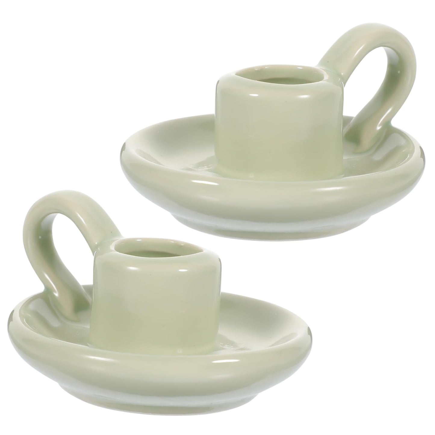 Amosfun 2pcs Ceramic Candle Holders for Dining Table Home Decor Wedding Centerpiece Decorative Candlestick Holders for Parties Easy to Style