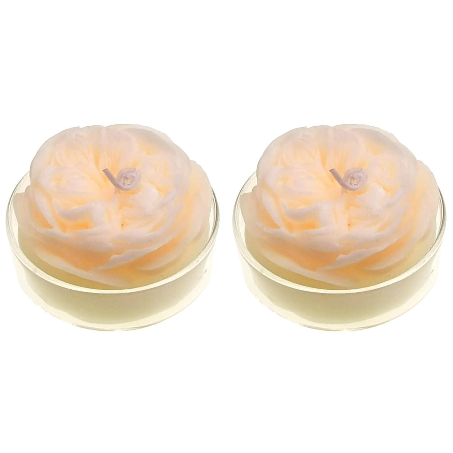 Scented Candle with Cup 2 Pack, 58G Soy Wax Rose Candle, for Meditation, Yoga, Birthday, Wedding, Housewarming (Khaki)