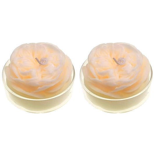 Scented Candle with Cup 2 Pack, 58G Soy Wax Rose Candle, for Meditation, Yoga, Birthday, Wedding, Housewarming (Khaki)