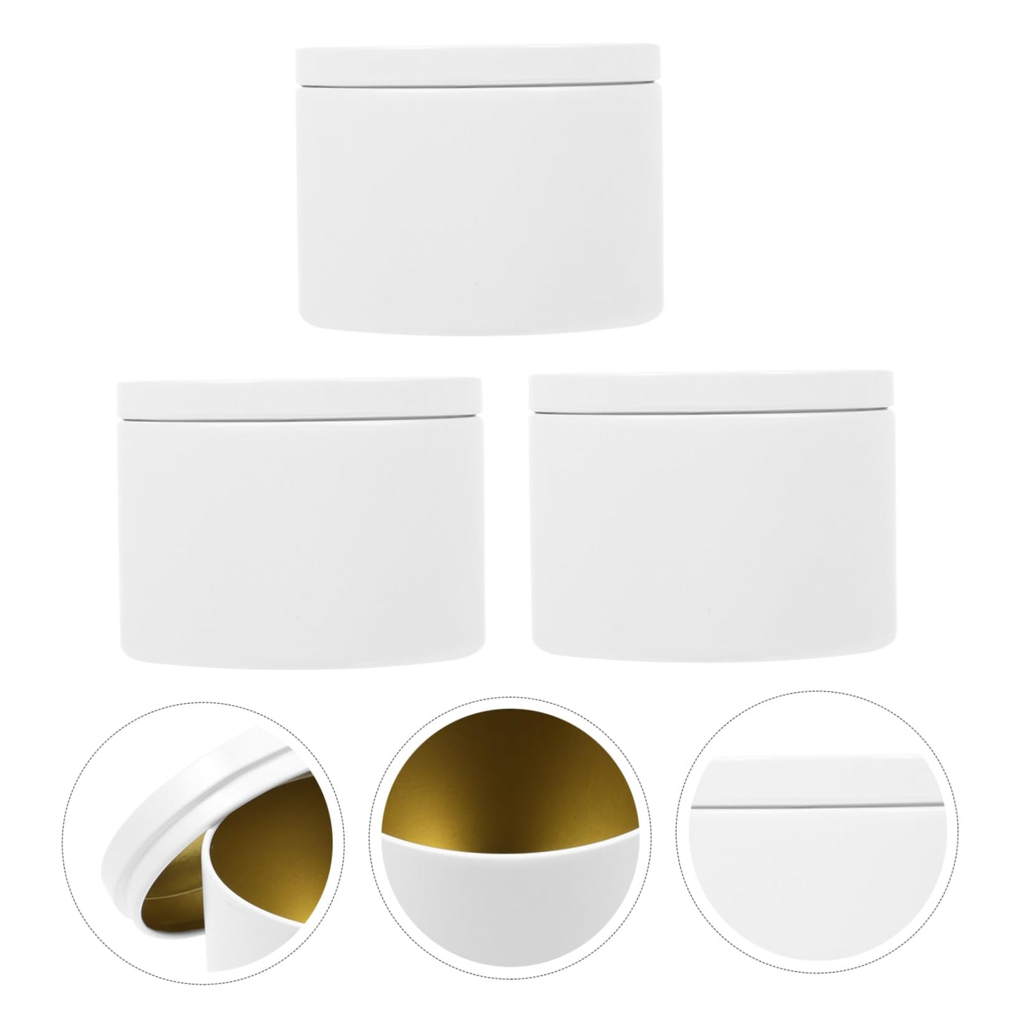 FONDOTIN 3pcs Candle Making Containers Iron Candle Tins Lids Decorative Home Decor for Party