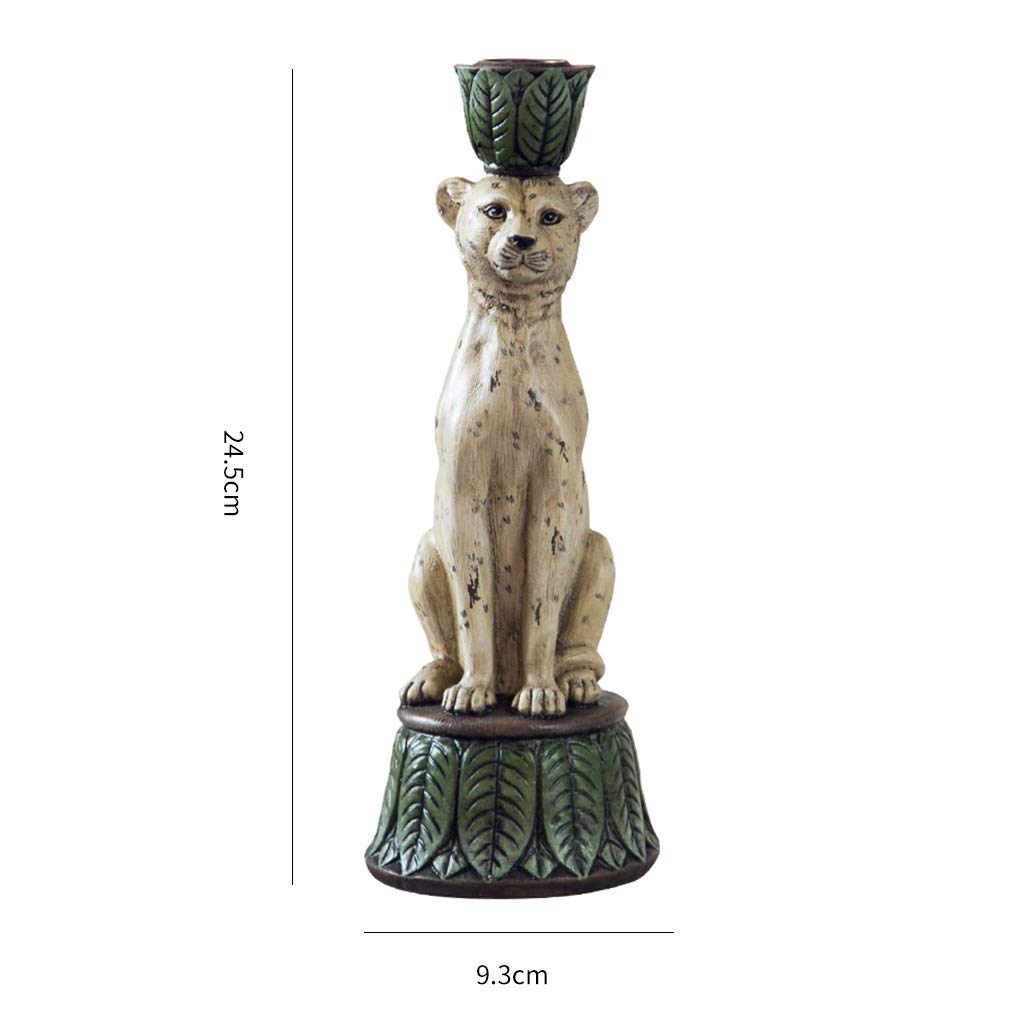 XILIN-1987 Candle Holderss Leopard Modeling Candle Holder Simulation Animal Candlestick Study Home Furnishings Decorative Candlestick