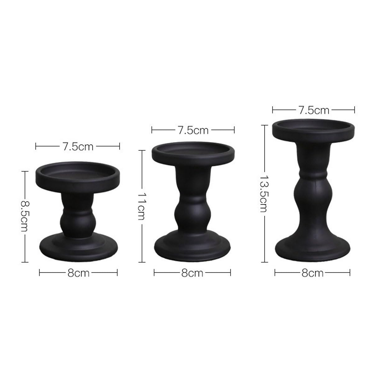 Candlestick Holders Black Candlestick Dining Table Atmosphere Decoration Ornament Candle Holder Candle Holders(Large)