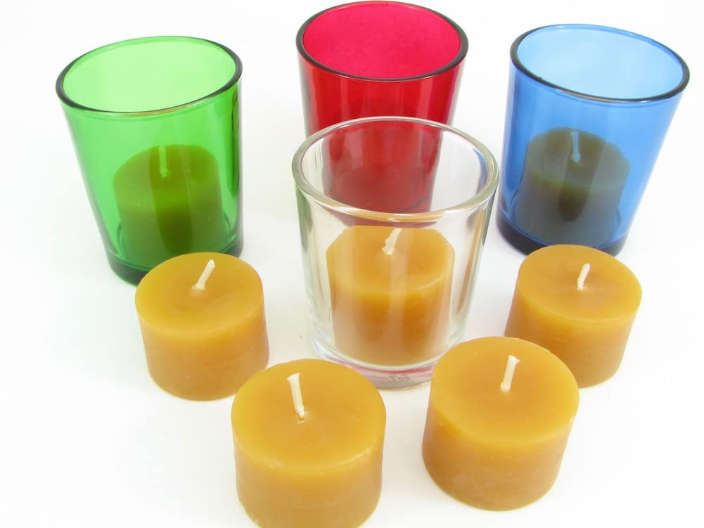 Beeswax Candle Works, 8-Hour TeaLight Refills (Pack of 24) 100% USA Beeswax, NO Cups