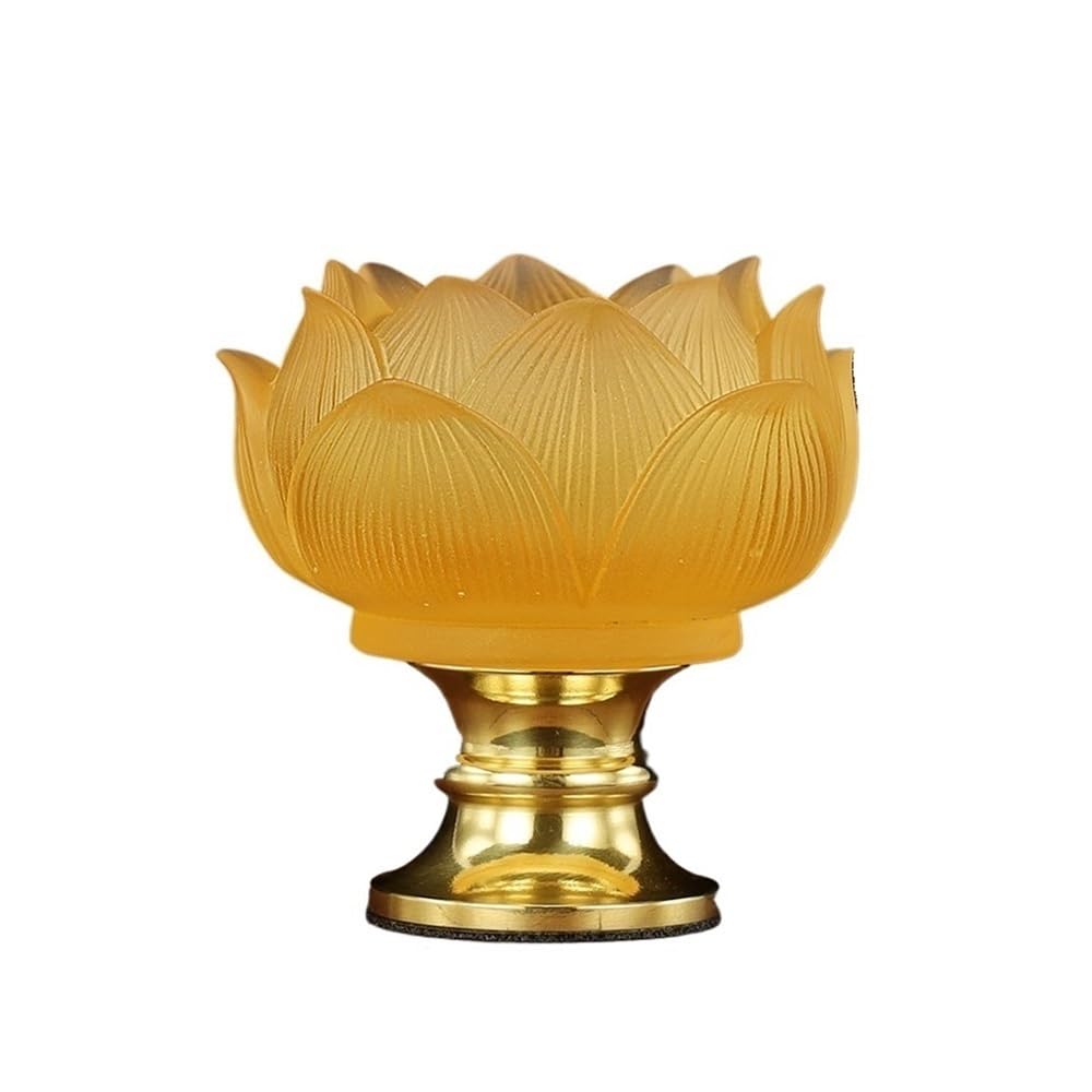 Candlestick Holders Ancient Glass Candlestick Household High Foot Lotus Candle Holder Decoration Candle Holders(Yellow)