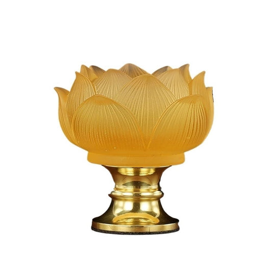 Candlestick Holders Ancient Glass Candlestick Household High Foot Lotus Candle Holder Decoration Candle Holders(Yellow)
