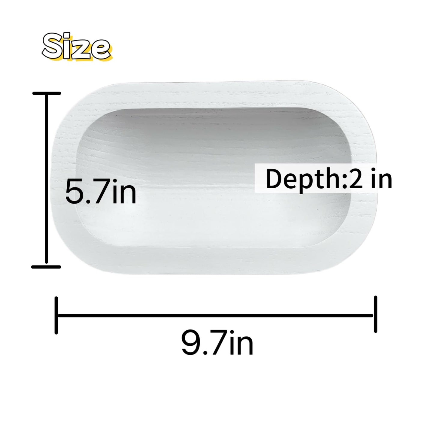 2 Pack 9.7in Dough Bowls for Candle Making Rustic Wooden Bowl Lightweight Candle Holder Empty Decorative Bowl Multi-use Storage Dough Bowl(Wicks Included)