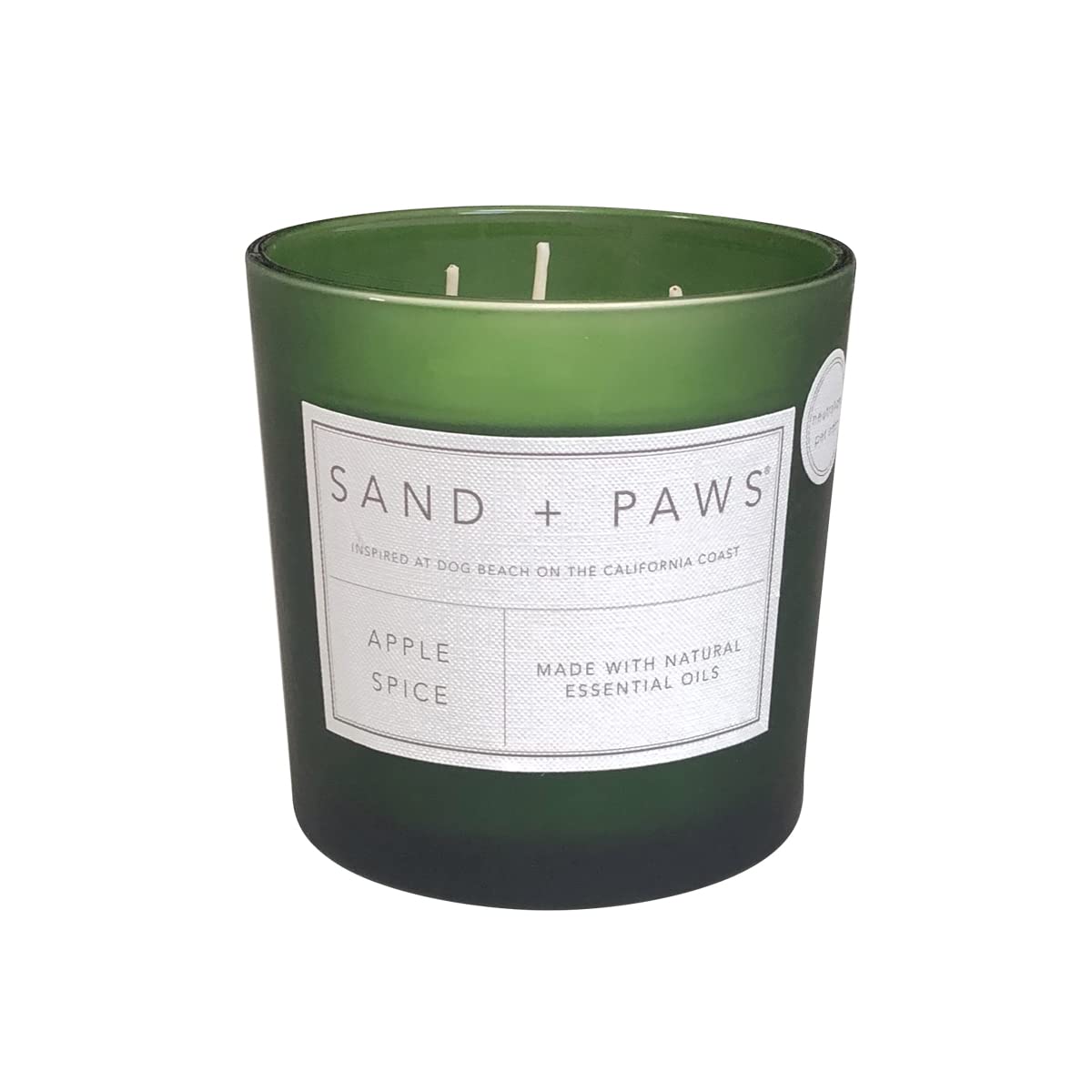 Sand + Paws Scented Candle - Apple Spice - Additional Scents and Sizes –Luxurious Air Freshening Jar Candles Neutralize pet Odors and Enhance Home décor – 100% Cotton Lead-Free Wicks - 21 oz