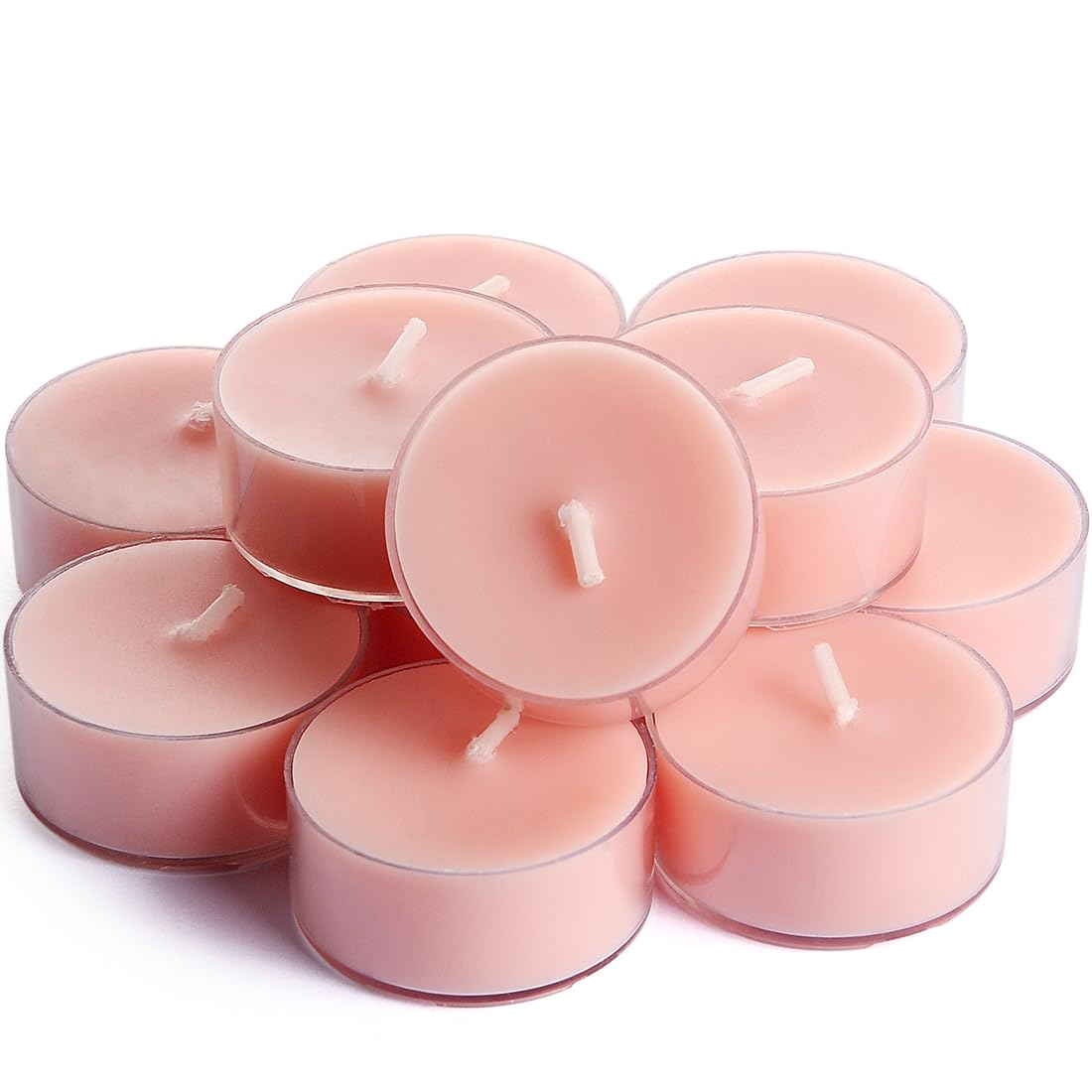 DEYBBY Natural Hibiscus Orchid Scented Soy Wax Tealight Candles Bulk, Aromatherapy Luxury Tea Candle Set of 12-4 Hour Burning Great Gift