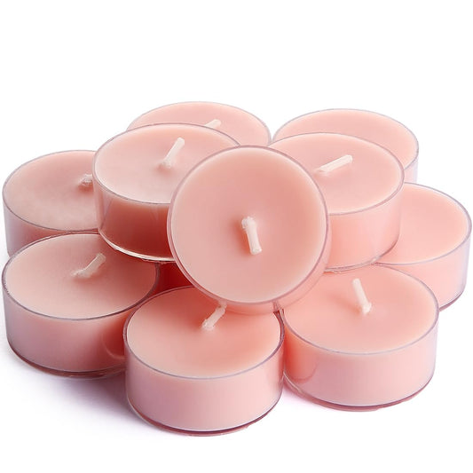 DEYBBY Natural Hibiscus Orchid Scented Soy Wax Tealight Candles Bulk, Aromatherapy Luxury Tea Candle Set of 12-4 Hour Burning Great Gift