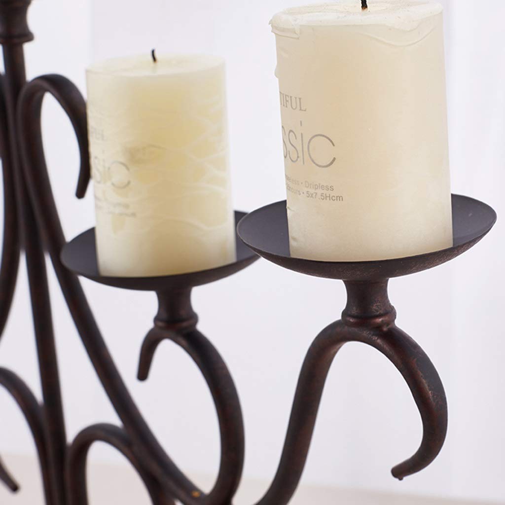XILIN-1987 Candle Holderss Retro to Do The Old Wrought Iron Candle Holders Decorated Living Room Desktop Decoration 5 Arm Candle Holders Decorative Candlestick