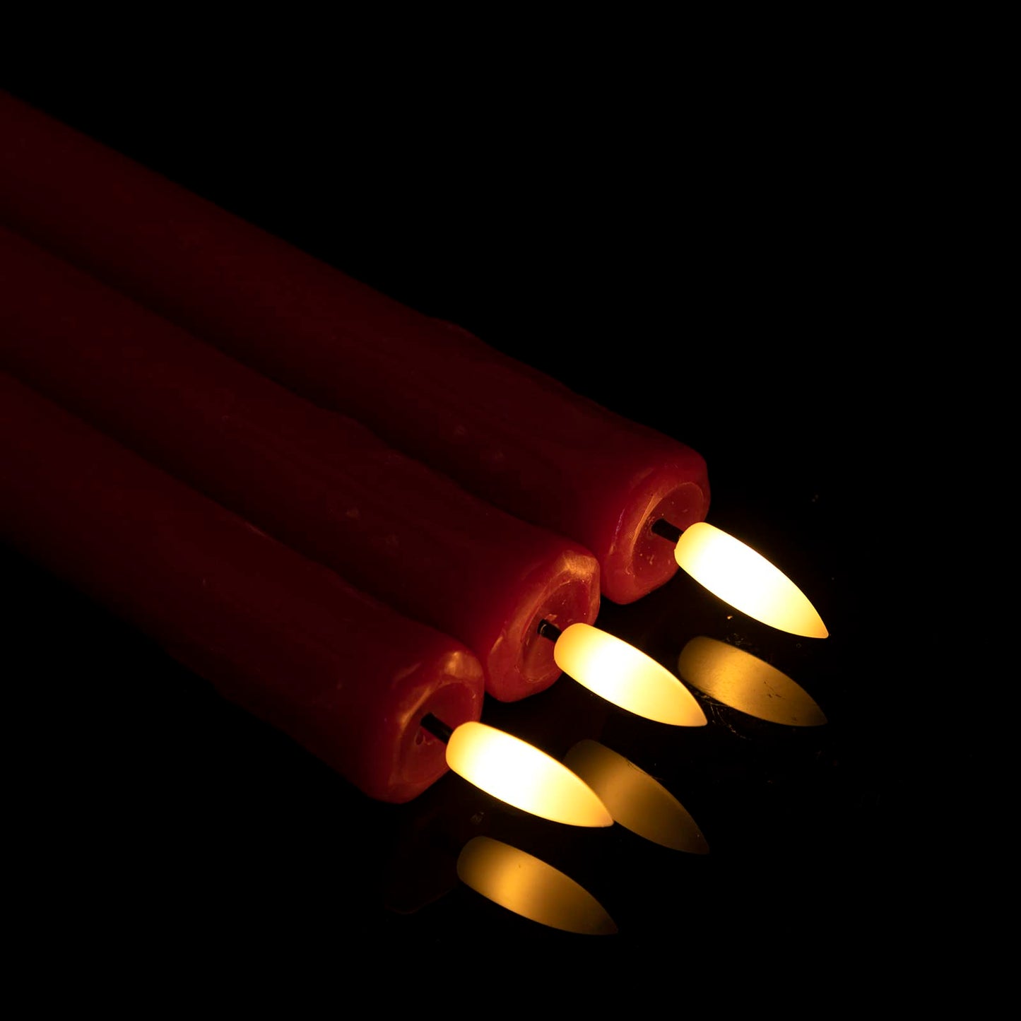 JOIONE Flameless Taper Candles with Remote Timer, 9.6" Red Real Wax Flickering Battery Operated Warm Light Electric LED Candle, Perfect for Christmas Party Wedding Decoration (6 Pack)